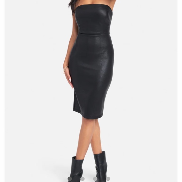 BEBE VEGAN LEATHER TUBE DRESS - Picture 6 of 9